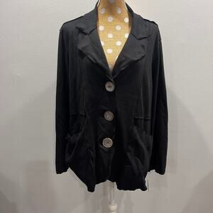 NWT Neon Buddha Black Ribbed Button Front Cardigan Sz 1X